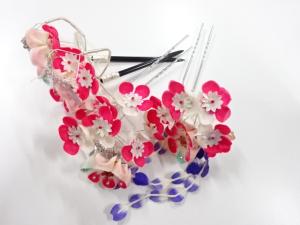 アンティーク　つまみ細工　髪飾りセット